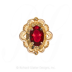 GS510 G - 14 Karat Gold Garnet Slide 